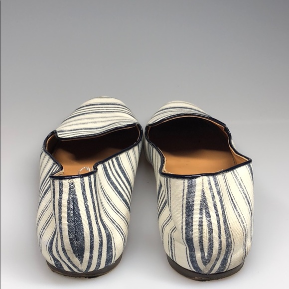 J. Crew Navy & White Striped Smoking Loafers - Picture 2 of 4